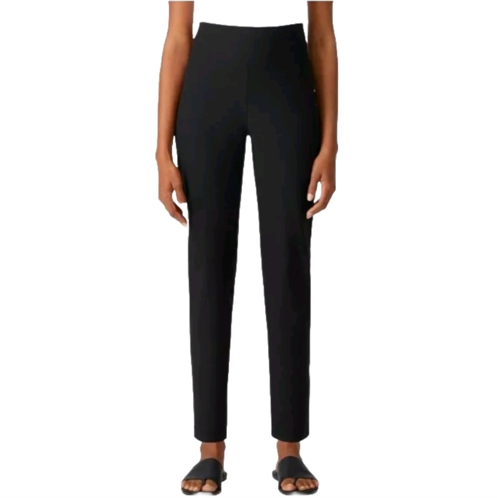 EILEEN Fisher straight leg textured black dress pants - size 0- NWOT